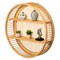 Vintiquewise Round Bamboo Wall Shelf with 2 Wooden Tiers – Natural Hanging Wall Decor and Floating Display Rack Accent for Modern Home Office Living Room Bedroom and Kitchen